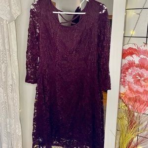 Burgundy Lace Dress